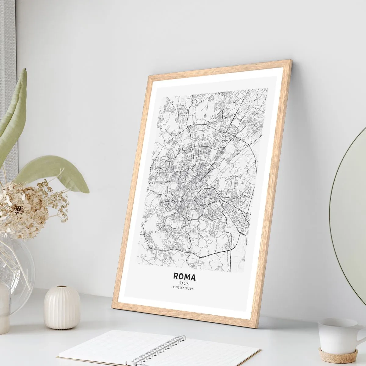 Affisch i ram av ljusek - Romersk ring - 40x50 cm