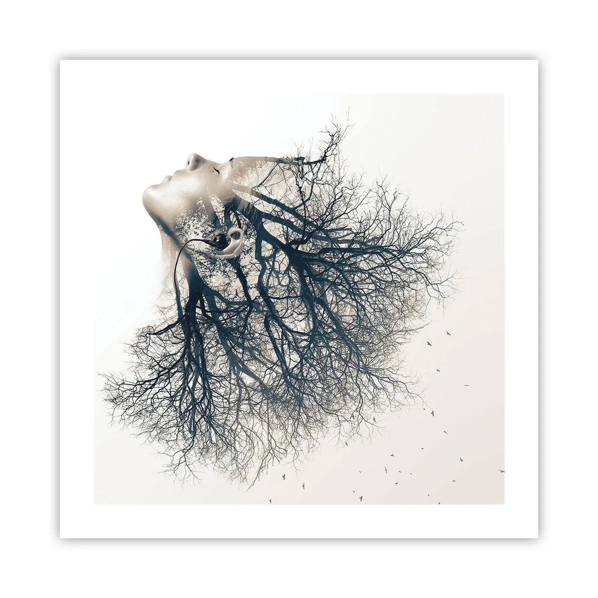 Affisch - Lyssnar på trädens viskningar - 50x50 cm