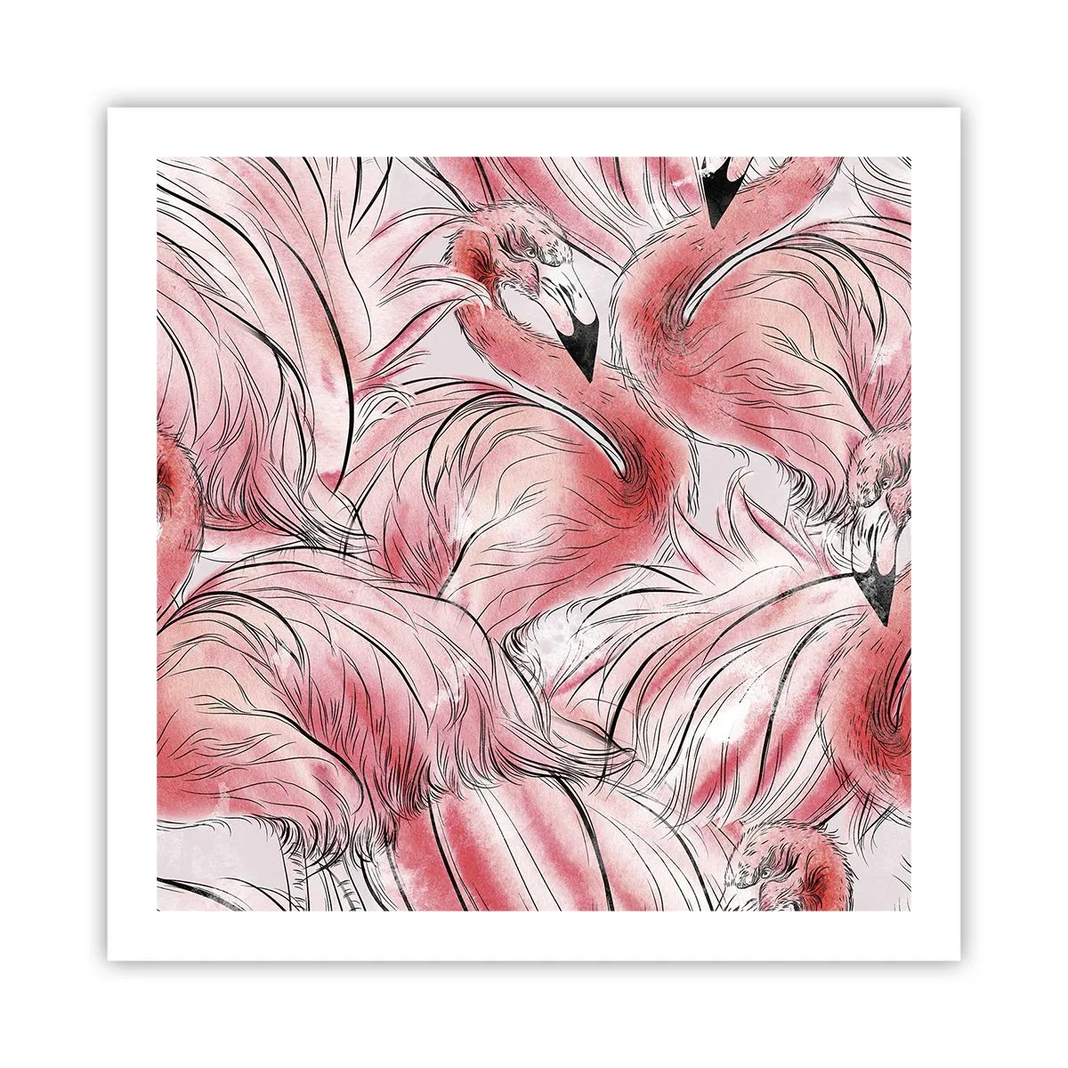 Affisch - Fåglarnas corps de ballet - 60x60 cm