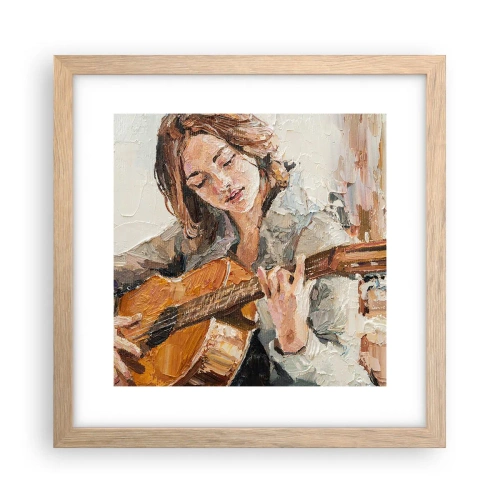 Affisch i ram av ljusek - Konsert för gitarr och en flickas hjärta - 30x30 cm