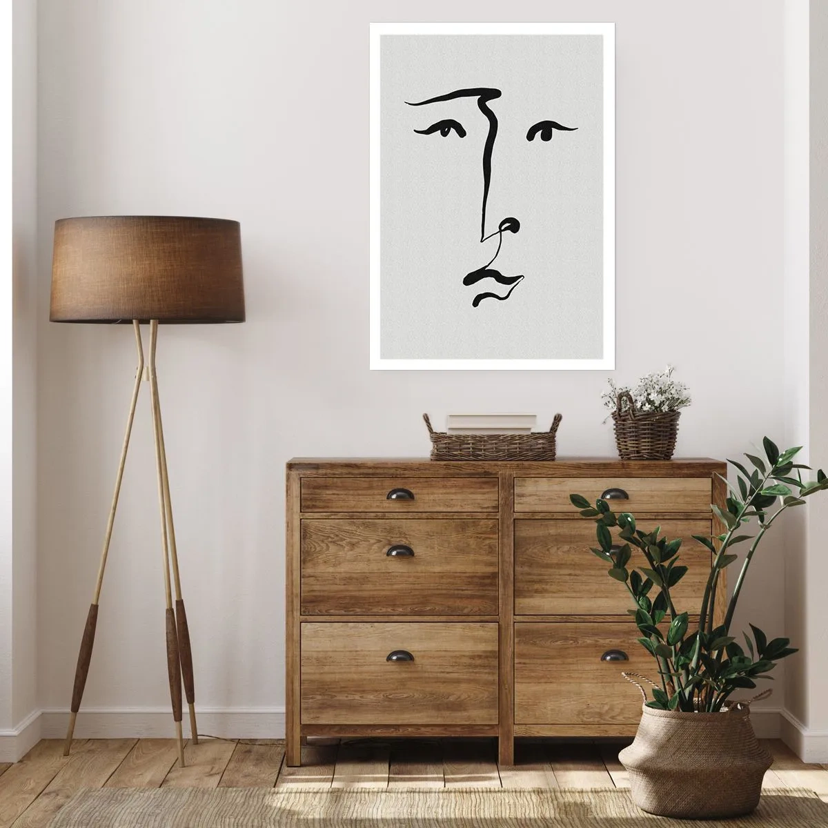 Affisch - Porträtt med ett streck - 40x50 cm