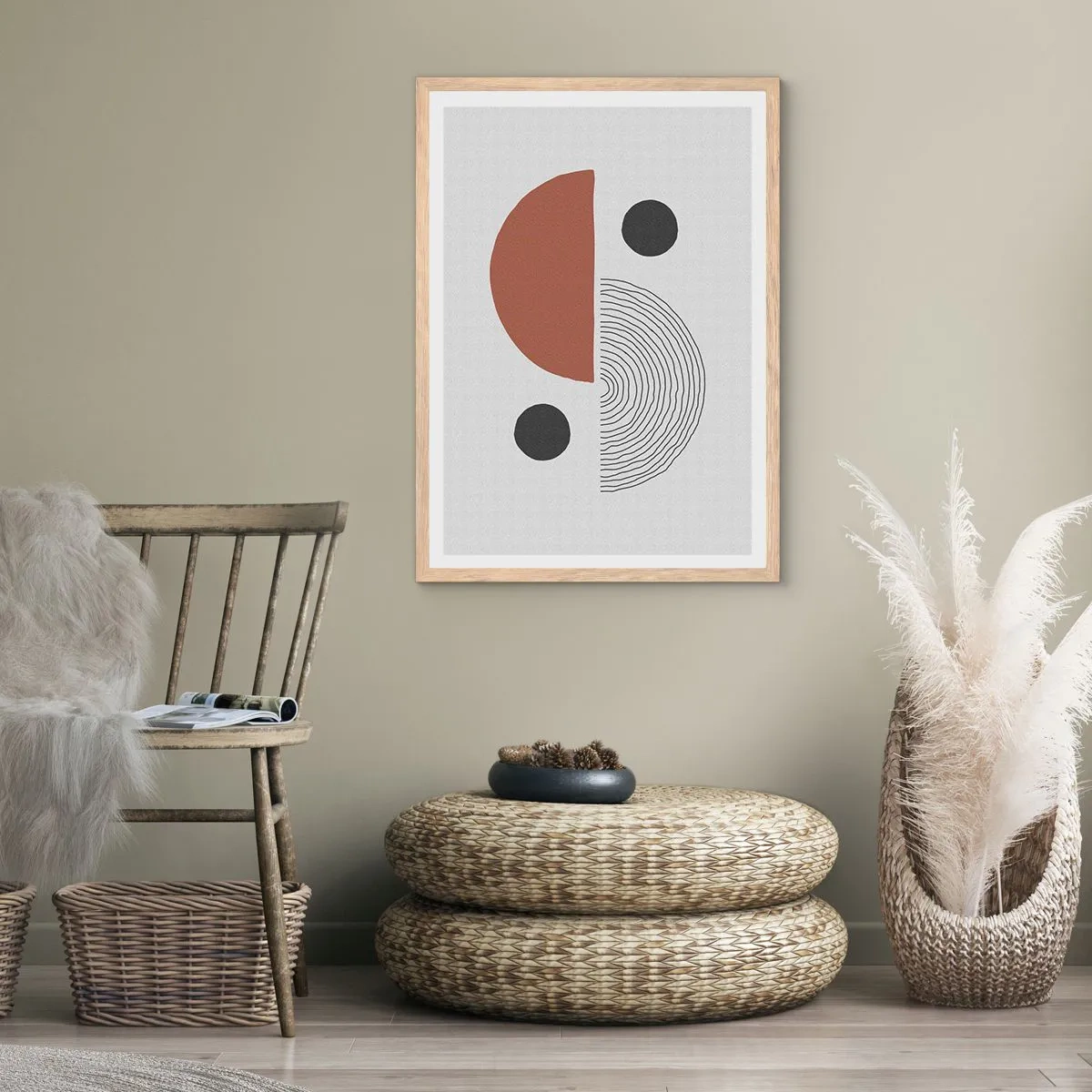 Affisch i ram av ljusek - Hjulets perfektion - 61x91 cm