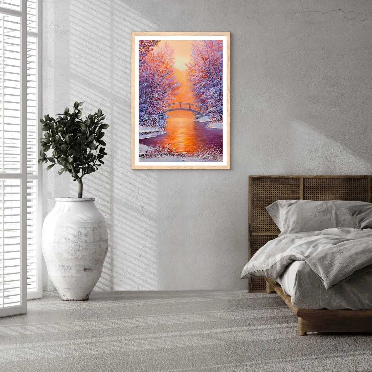 Affisch i ram av ljusek - Låt oss mötas här - 50x70 cm