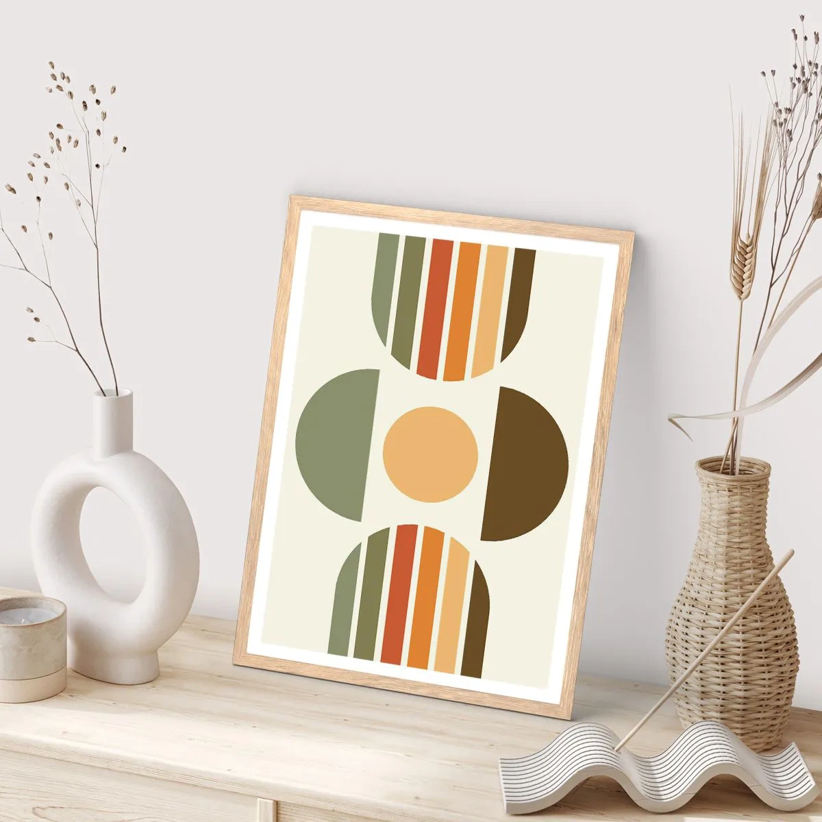 Affisch i ram av ljusek - I jordens färger - 30x40 cm