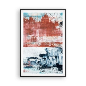 Affisch i svart ram - Abstrakt halvt om halvt - 61x91 cm