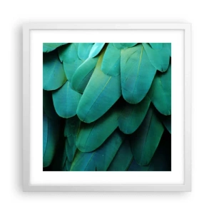 Affisch i vit ram - Precision av papegojans natur - 40x40 cm