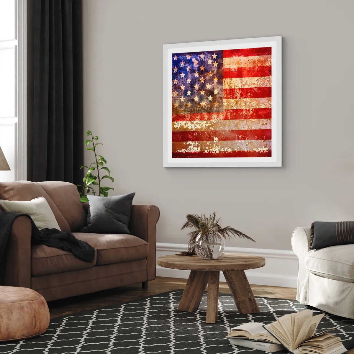 Affisch i vit ram - Äran är tidlös - 60x60 cm