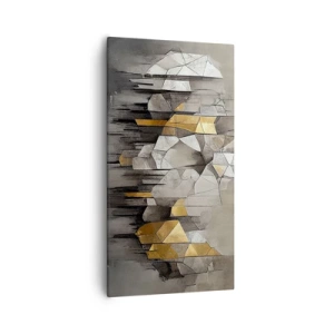 Canvastavla - Bild på duk - Komposition av is och ljus - 55x100 cm