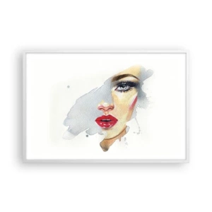 Affisch i vit ram - Reflektion i vattendroppe - 91x61 cm