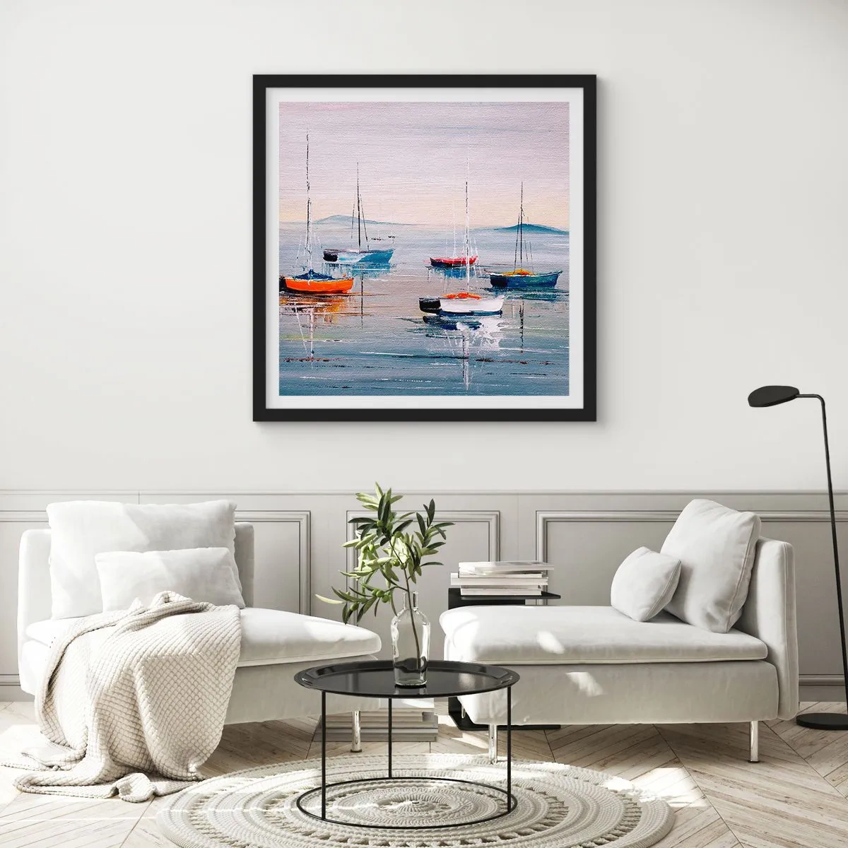 Affisch i svart ram - En välförtjänt vila - 50x50 cm