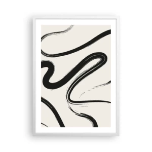 Affisch i vit ram - Svart och vit elegans - 50x70 cm