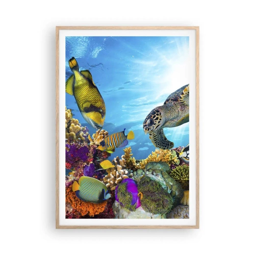Affisch i ram av ljusek - Korallpromenad - 70x100 cm
