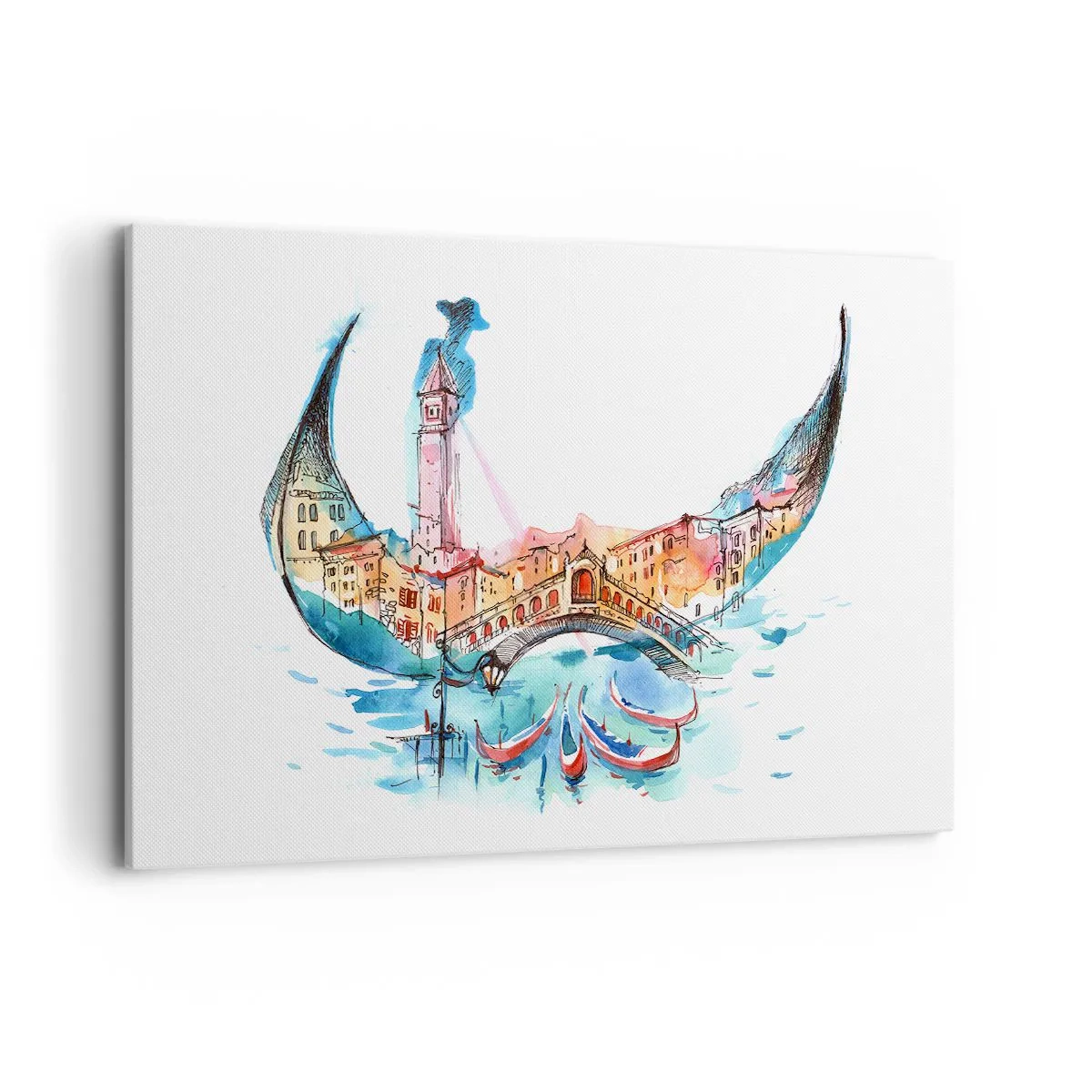 Canvastavla - Bild på duk - Vi flyter genom staden - 120x80 cm