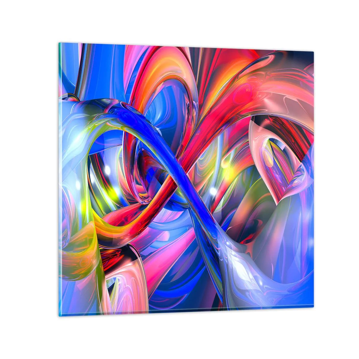 Glastavla - Bild på glas - Färgdans - 50x50 cm