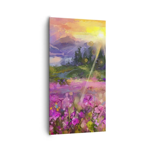 Canvastavla - Bild på duk - I dalen under solens beskydd - 65x120 cm