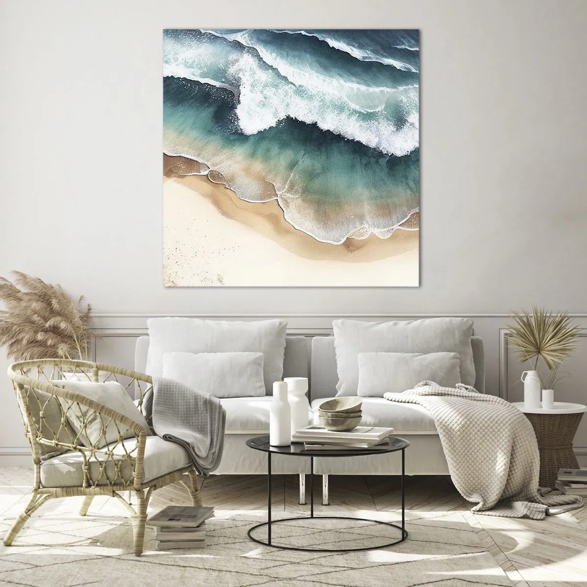 Glastavla - Bild på glas - Ett evigt möte - 40x40 cm