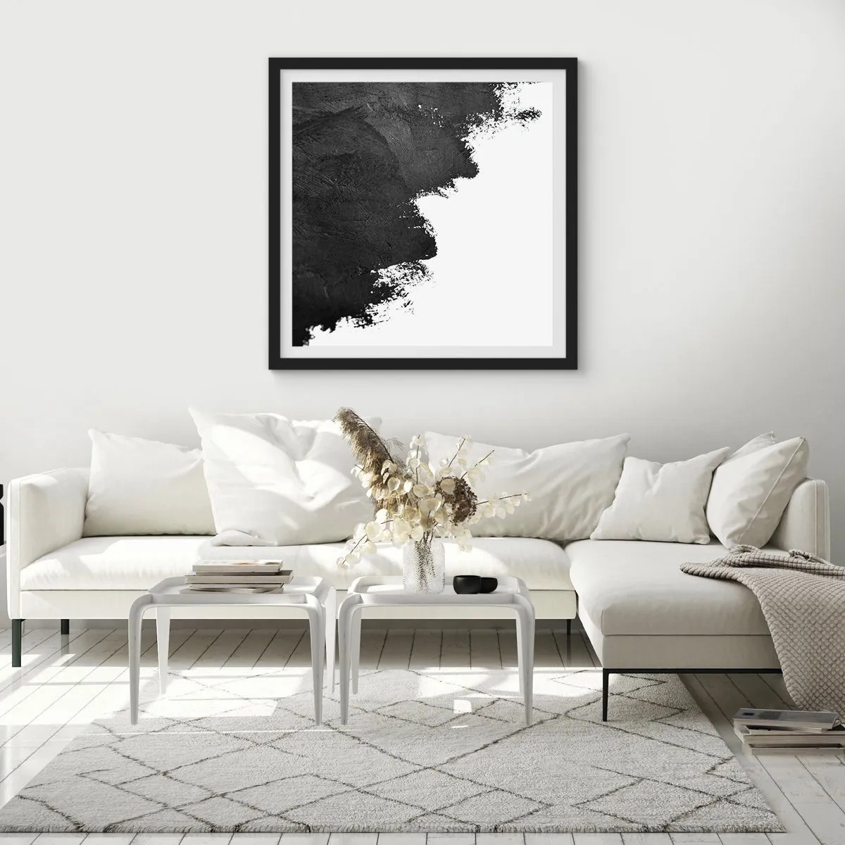 Affisch i svart ram - Element: jord - 50x50 cm