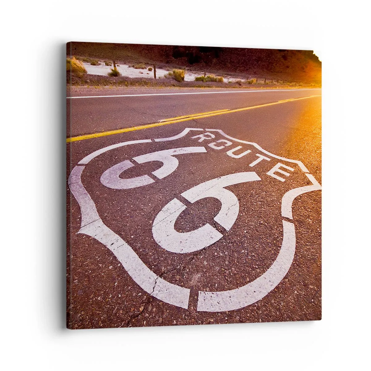Canvastavla - Bild på duk - Den kända Route 66 - 40x40 cm