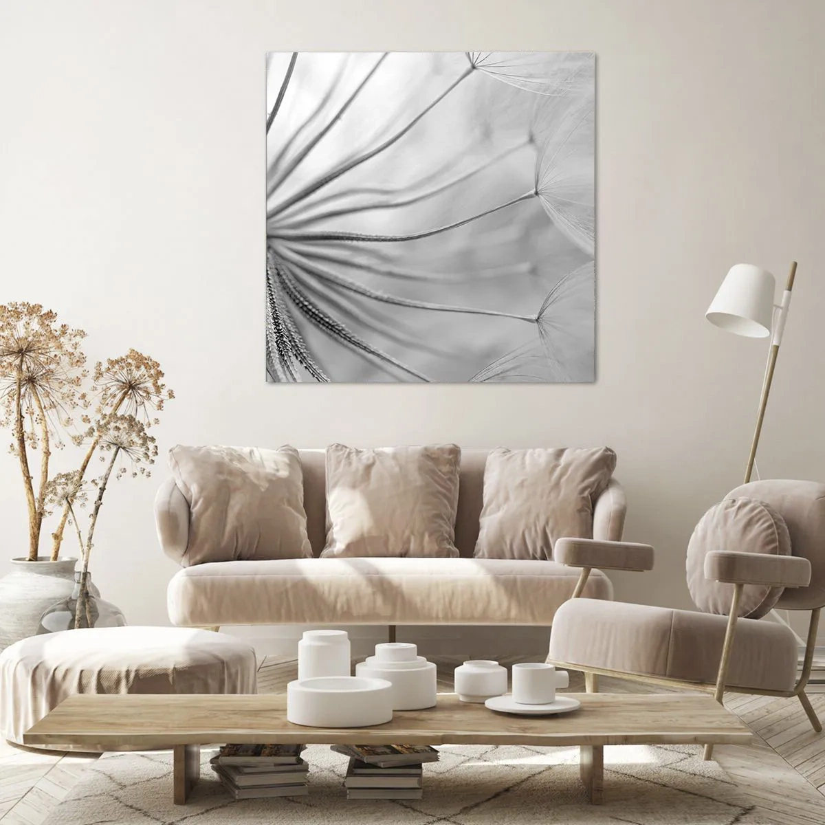 Canvastavla - Bild på duk - Blåsande, flygande drakar - 60x60 cm