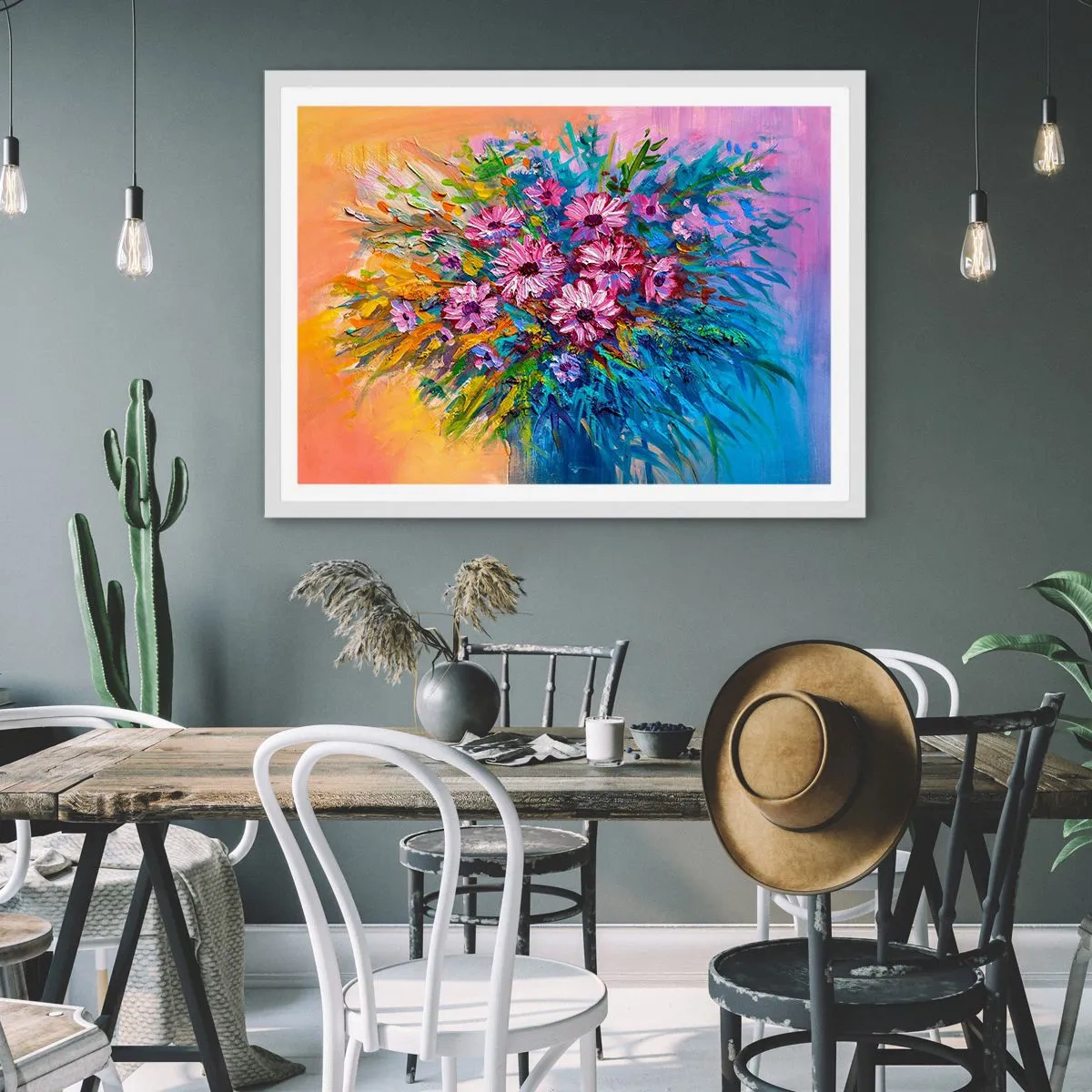 Affisch i vit ram - Livets energi - 100x70 cm