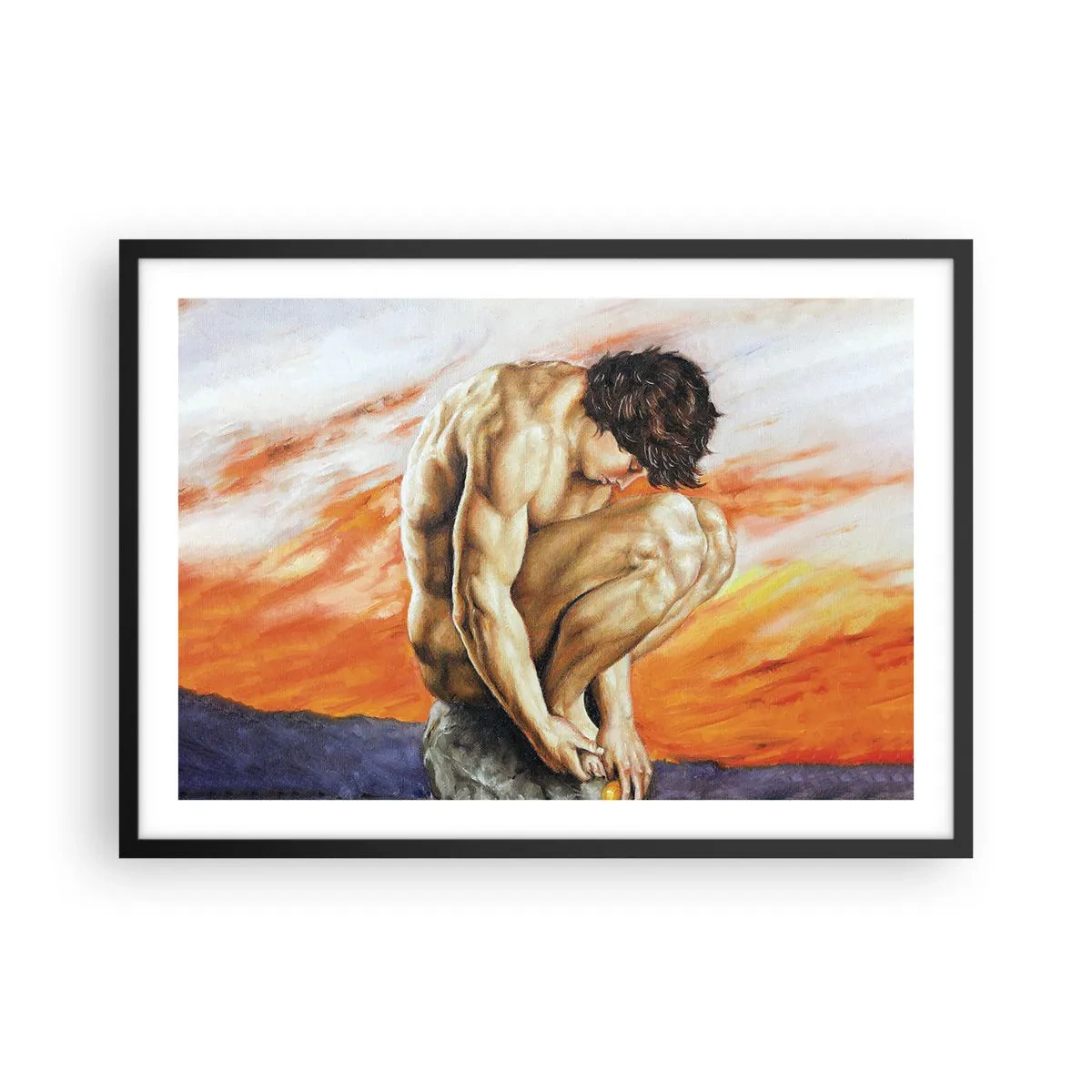 Affisch i svart ram - Försänkt i sig själv - 70x50 cm