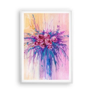 Affisch i vit ram - Rosfontän - 70x100 cm
