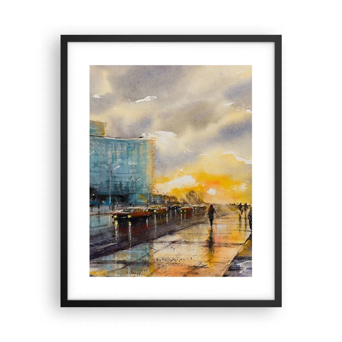 Affisch i svart ram - Livet på stranden - 40x50 cm