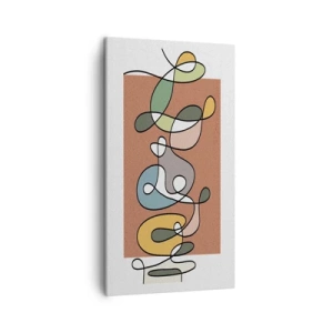 Canvastavla - Bild på duk - Abstraktion: en färgglad dans - 45x80 cm