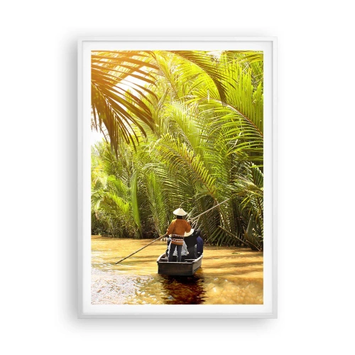 Affisch i vit ram - Genom en palmravin - 70x100 cm