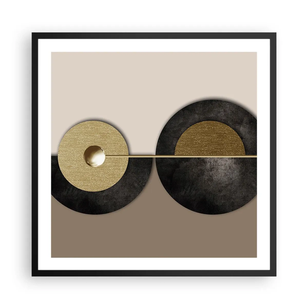 Affisch i svart ram - Variationer runt en cirkel - 60x60 cm