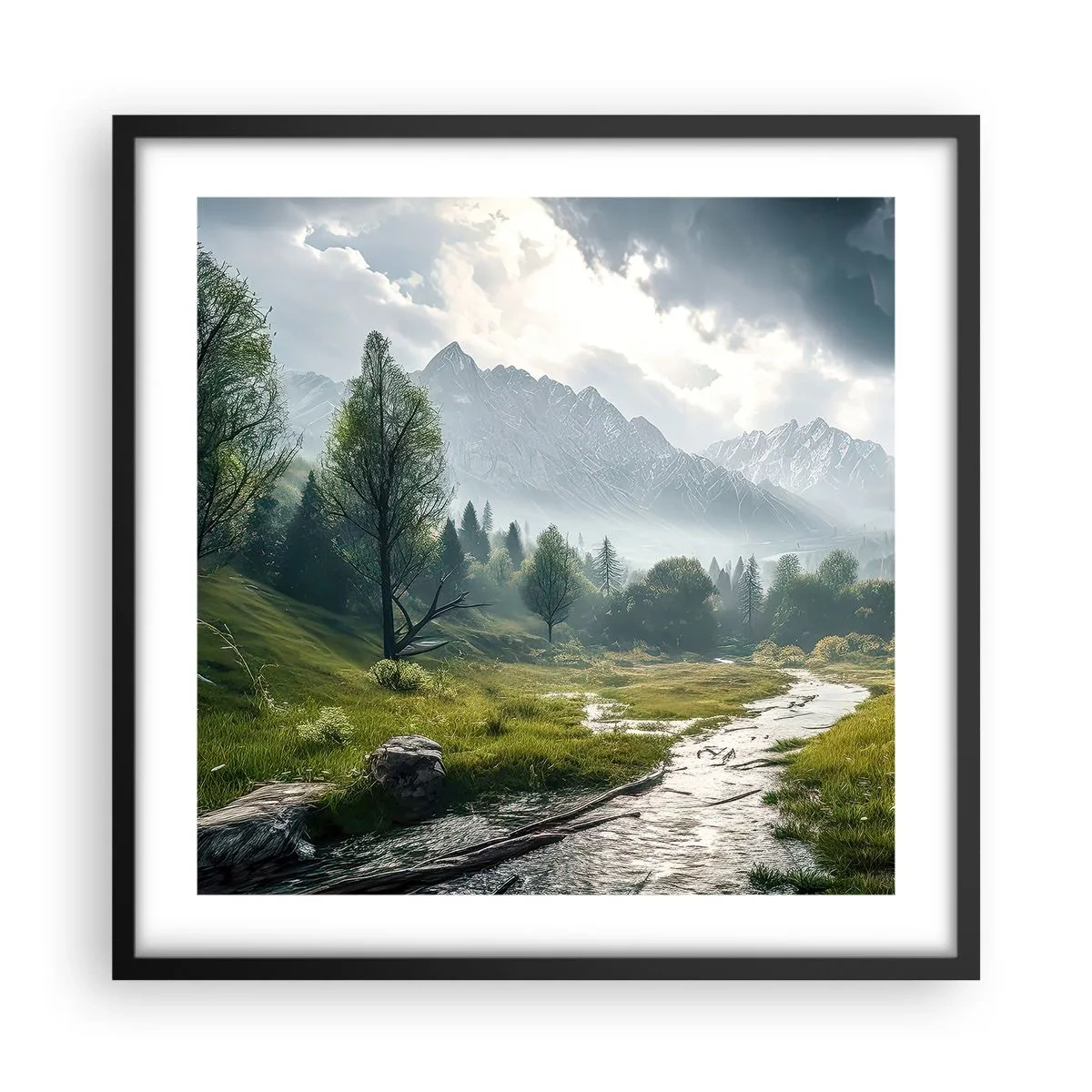 Affisch i svart ram - Fram och tillbaka - 50x50 cm