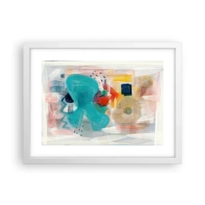 Affisch i vit ram - Ett färgglatt spel - 40x30 cm