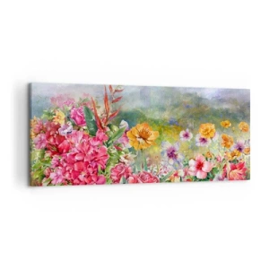 Canvastavla - Bild på duk - En trädgård som blivit galen - 120x50 cm