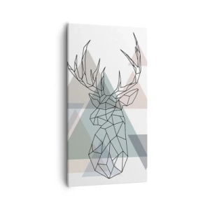 Canvastavla - Bild på duk - I en geometrisk skog - 55x100 cm