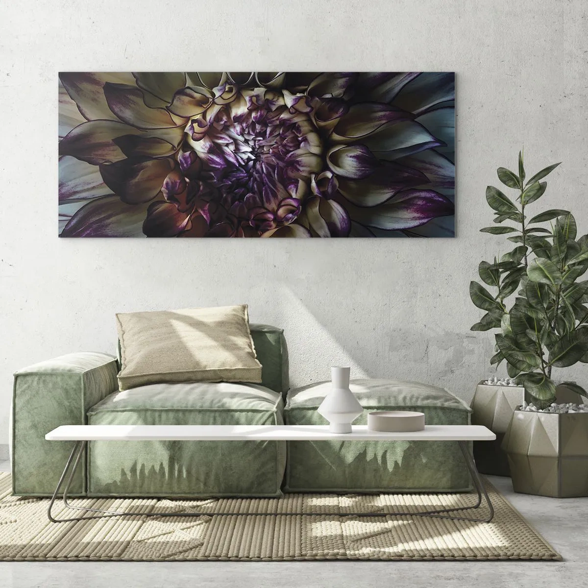 Glastavla - Bild på glas - Blommande ungdom - 140x50 cm