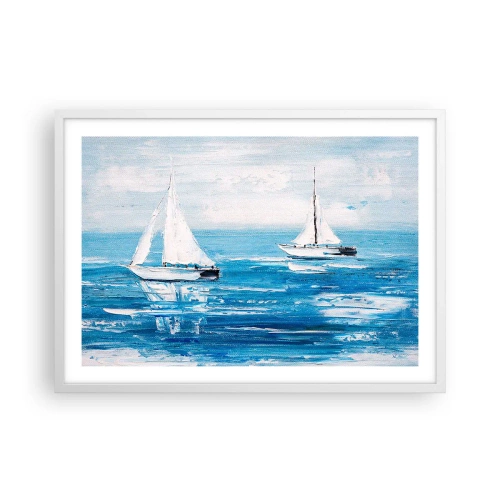 Affisch i vit ram - Med en vän vid din sida - 70x50 cm