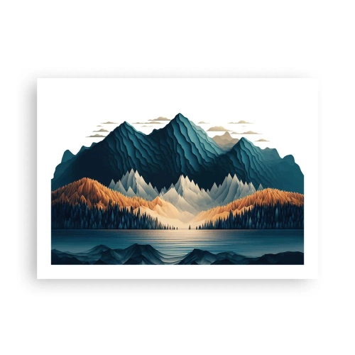 Affisch - Perfekt bergslandskap - 70x50 cm