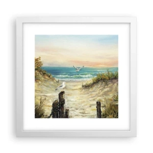 Affisch i vit ram - Vindstilla - 30x30 cm