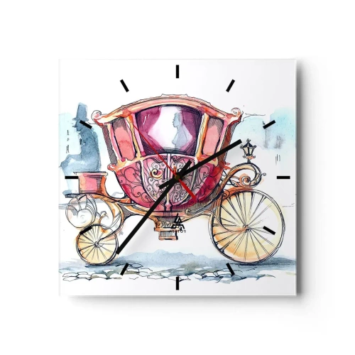 Väggklocka - Klocka på glas - Bröllop eller bal? - 40x40 cm