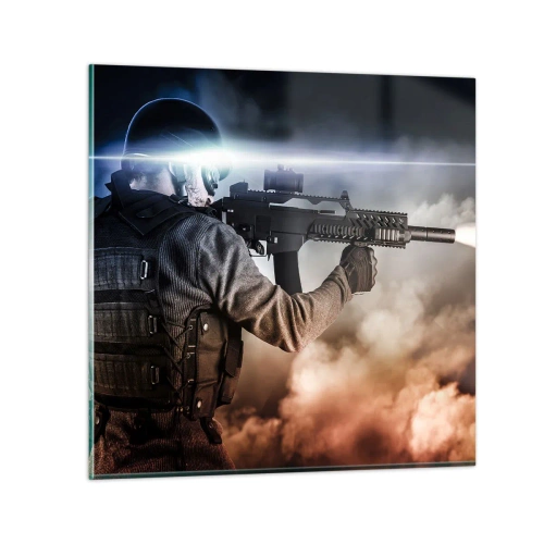 Glastavla - Bild på glas - Helt enkelt en hjälte - 40x40 cm