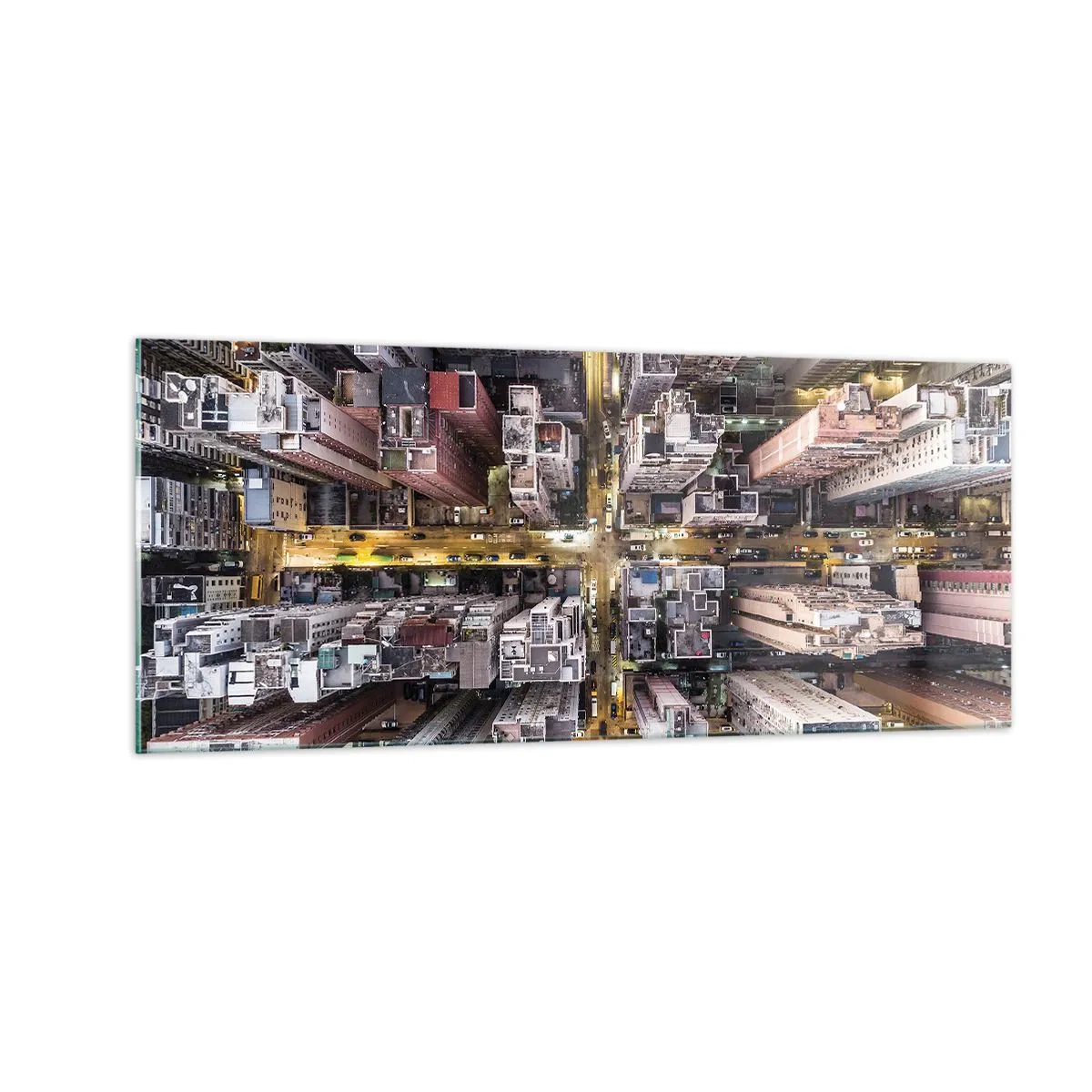 Glastavla - Bild på glas - Hälsningar från Hongkong - 100x40 cm