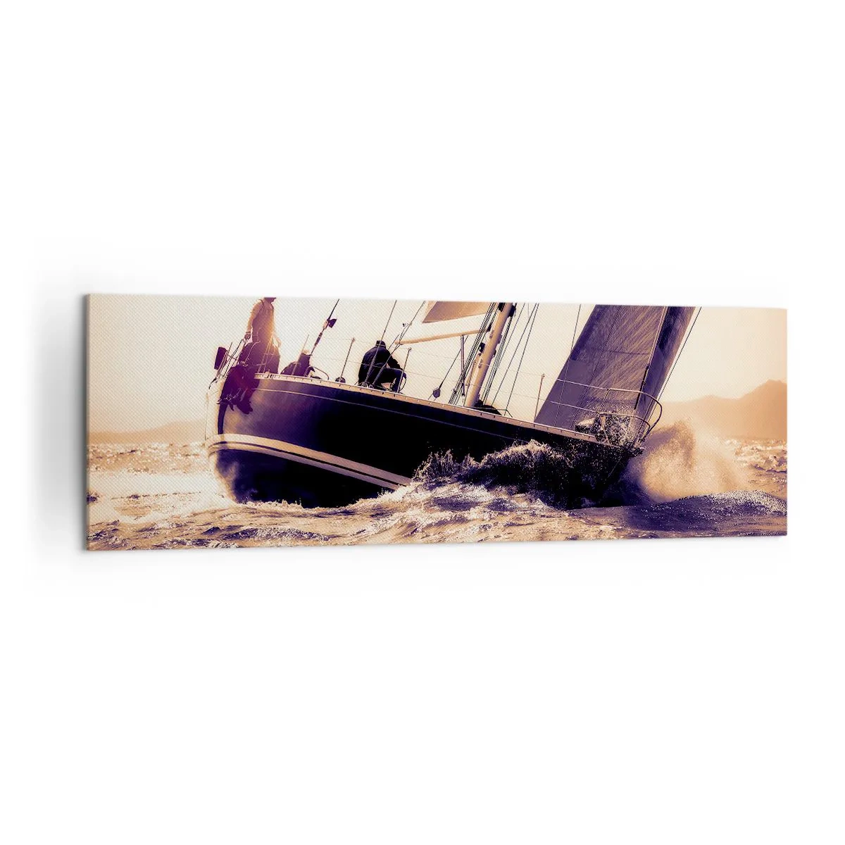 Canvastavla - Bild på duk - Segla seglaren - 160x50 cm