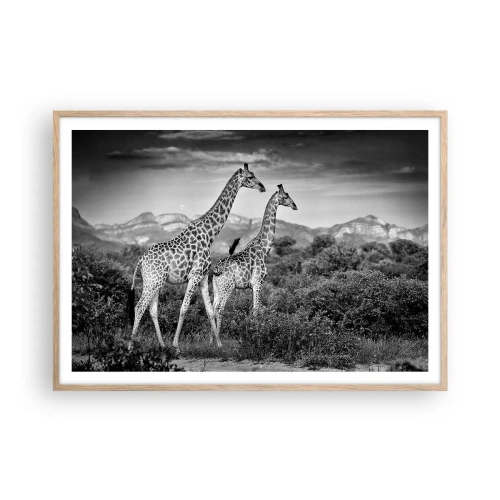 Affisch i ram av ljusek - Högre klasser i Afrika - 100x70 cm