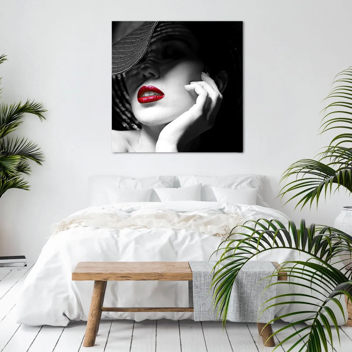 Canvastavla - Bild på duk - En studie i scharlakansröd - 70x70 cm