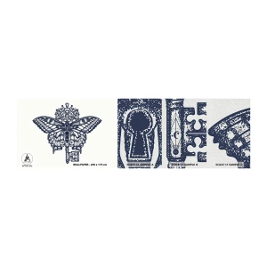 Provbit av fototapet Premium Canvas - Hjärtats alla hemligheter - Abstraktion, Fjäril, Nyckel - 100x30 cm