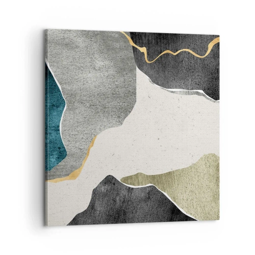 Canvastavla - Bild på duk - Mosaikkomposition med en guldtråd - 60x60 cm