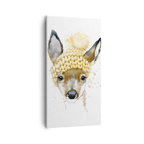 Canvastavla - Bild på duk - För vinter i insnöad skog - 55x100 cm