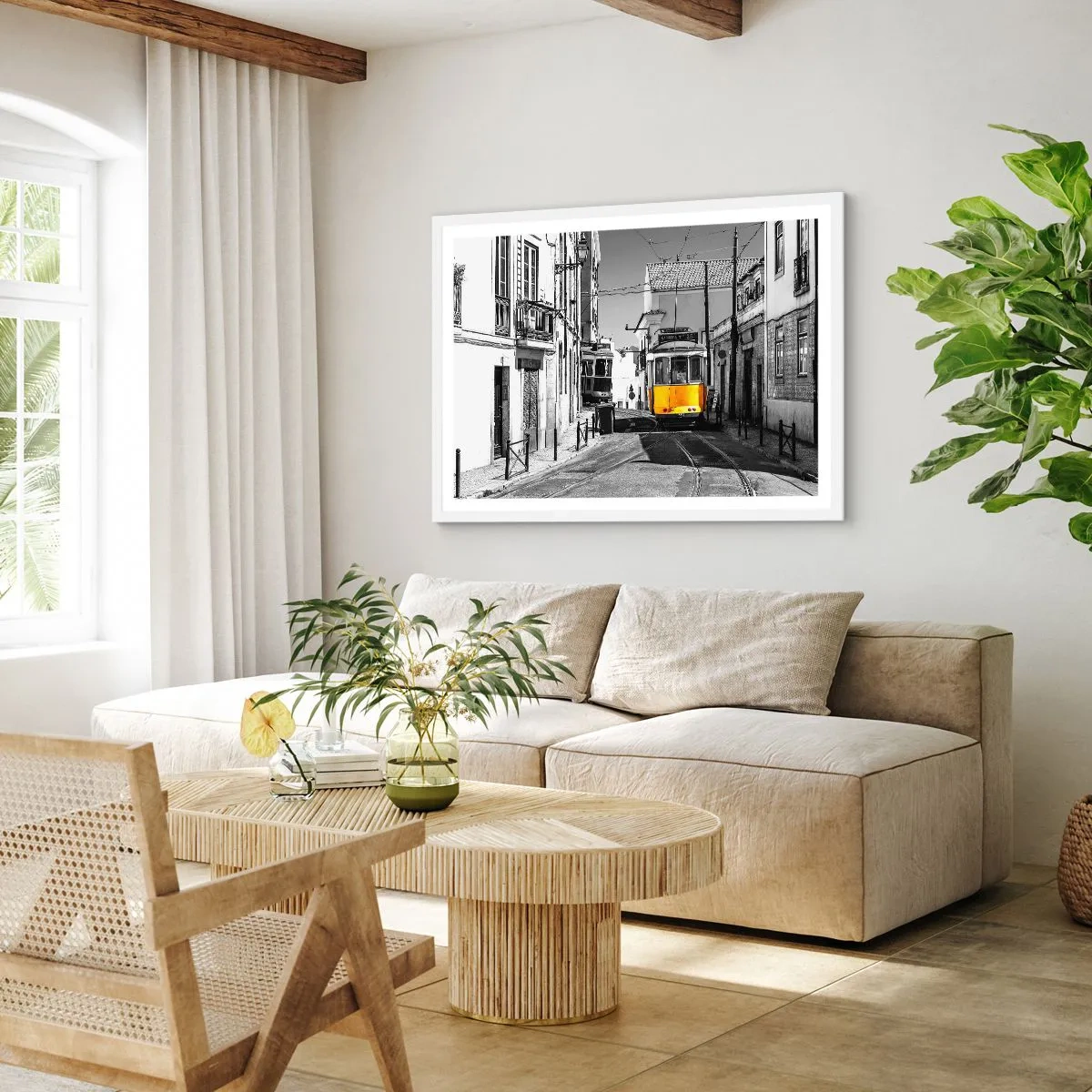 Affisch i vit ram - Lissabons anda - 50x40 cm
