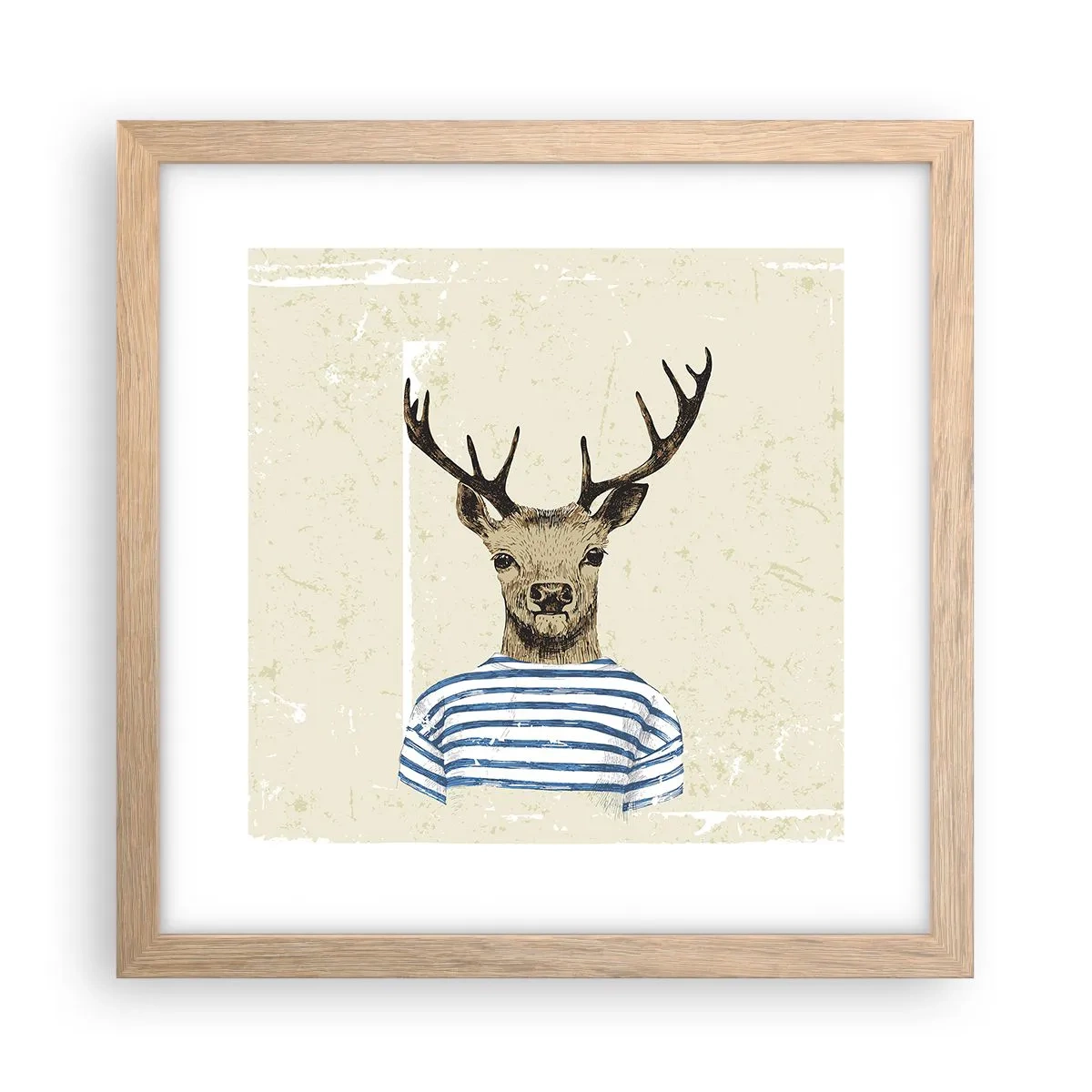 Affisch i ram av ljusek - Ty jag gillar randiga tröjor! - 30x30 cm