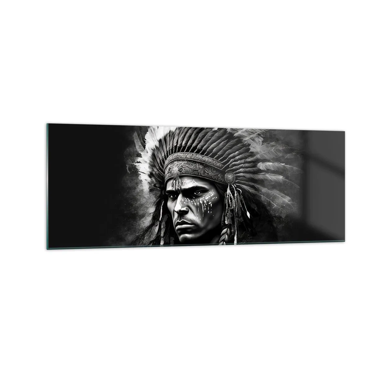 Glastavla - Bild på glas - Hövding och krigare - 140x50 cm